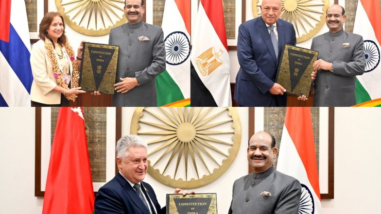 World News | Om Birla Holds Bilateral Talks with Cuba, Egypt, and Belarus Delegations Ahead of 12th BRICS Parliamentary Forum