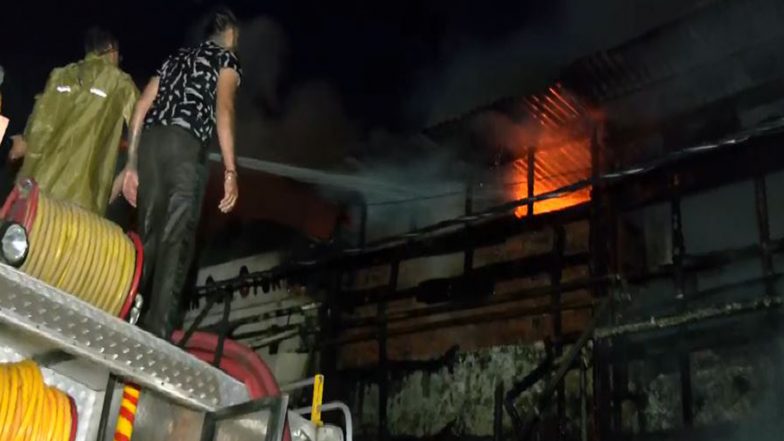 India News | J-K: Several Shops Gutted in Massive Fire at Shiv Market Opposite Jammu Railway Station