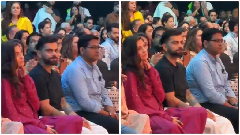 Entertainment News | Virat Kohli, Anushka Sharma Attend Krishna Das’ Kirtan in Mumbai, Videos Go Viral