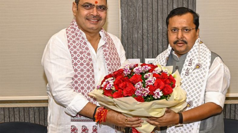 India News | BJP National President Nitin Nabin, Rajasthan CM Arrive at Brahma Kumaris Headquarters for Spiritual Summit