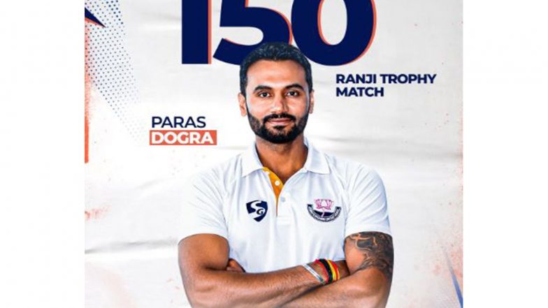 Sports News | Paras Dogra Joins Wasim Jaffer in Elite List, Becomes Only 2nd Player to Feature in 150 Ranji Trophy Matches