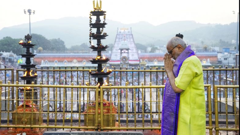 Entertainment News | Vice-President C P Radhakrishnan Offers Prayers at Sri Venkateswara Swamy Temple in Tirupati