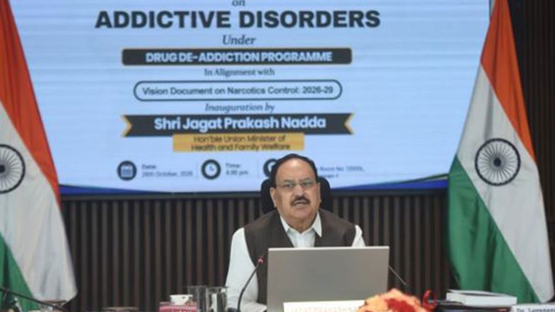 India News | Union Health Minister JP Nadda Launches Capacity Building Programme for Medical and Allied Healthcare Professionals Engaged in Drug De-addiction Services