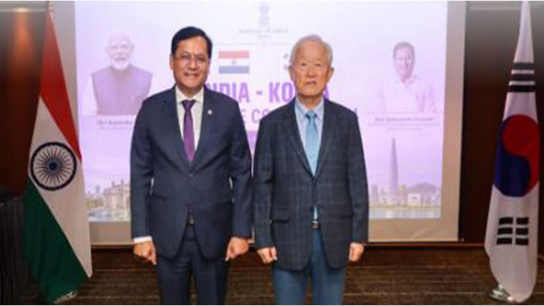 Business News |  Sarbananda Sonowal Invites Korean Firms to Invest in Indian Shipyards, Highlights USD 23 Billion Vessel Demand Pipeline