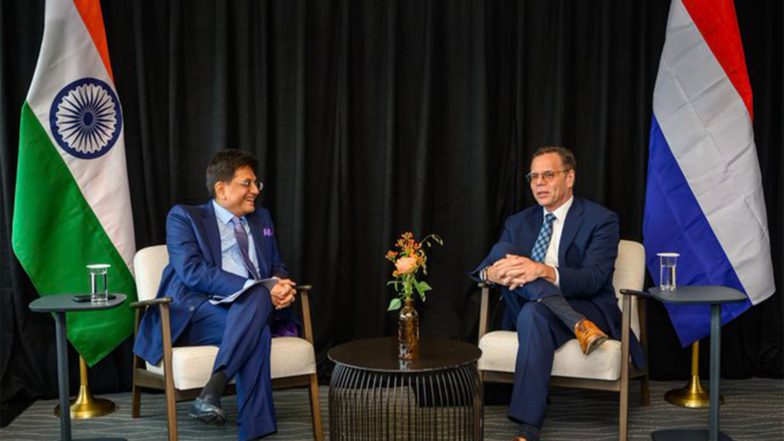 Business News | Goyal Holds Talks with Global Firms on Semiconductors, Manufacturing, Clean Energy