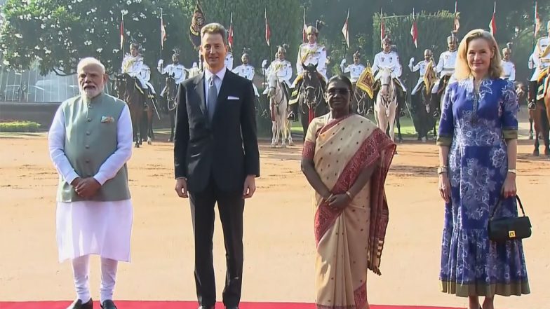 World News | Hereditary Prince Alois of Liechtenstein Attends Ceremonial Reception at Rashtrapati Bhavan