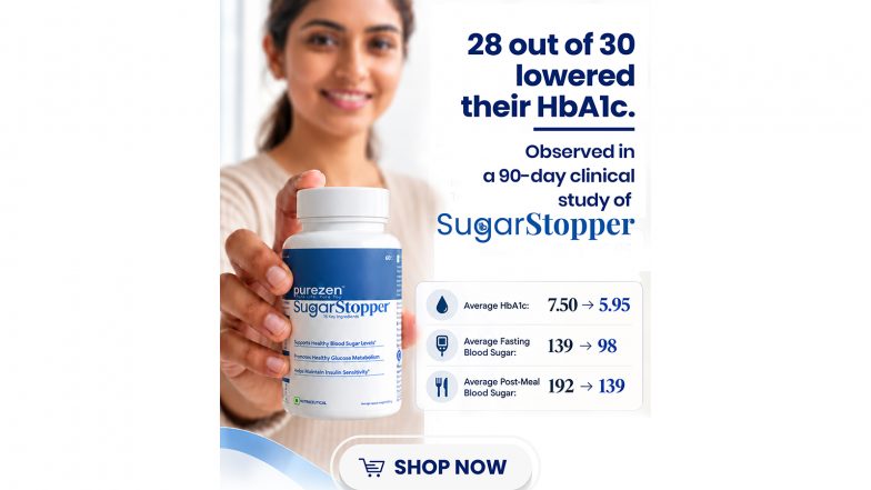 Business News | Purezen's SugarStopper Clinical Study Shows Average HbA1c Drop from 7.5% to 5.95% in 90 Days