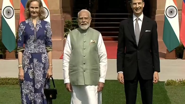 World News | PM Modi Meets Liechtenstein's Hereditary Prince Alois, Princess Sophie at Hyderabad House