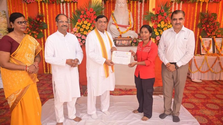 Business News | Maharishi Valmiki’s Five-Foot Statue Unveiled at Ramayan University in Ayodhya
