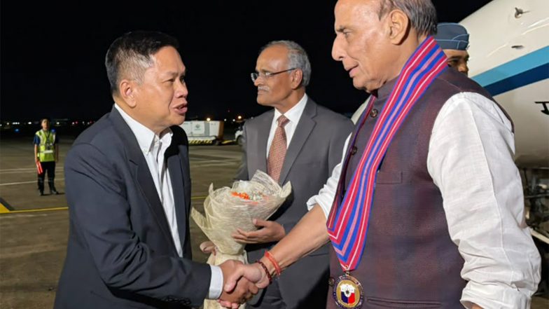 World News | Defence Minister Rajnath Singh Arrives in Philippines to Attend 13th ASEAN Defence Ministers’ Meeting-Plus