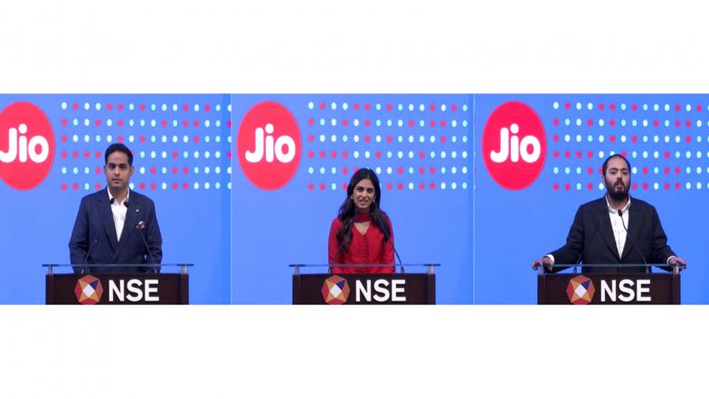 Business News | Next-generation of Ambanis Highlight Jio’s Digital Impact at Historic IPO Listing Ceremony