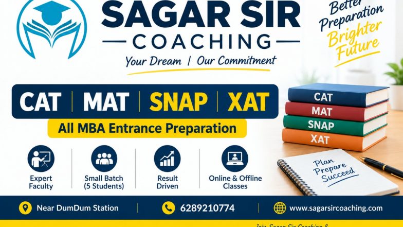Business News | Sagar Sir Coaching Supports Students Preparing for CAT, MAT, SNAP, XAT and CMAT