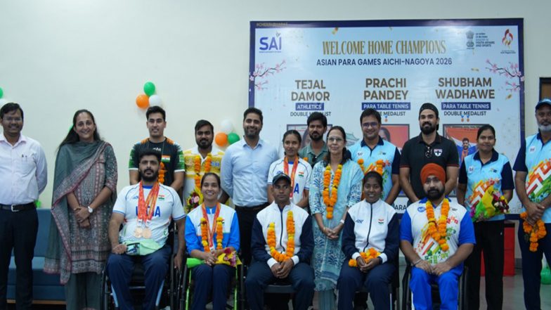 Sports News | SAI Gandhinagar Felicitates Asian Para Games 2026 Medallists, Coaches
