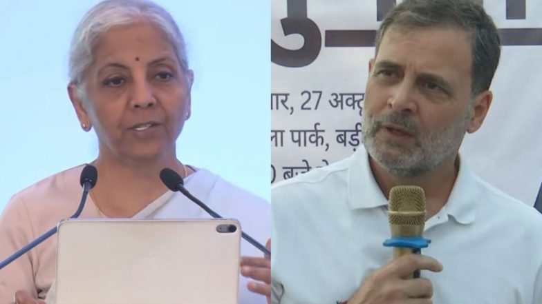 Business News | Sitharaman Slams Rahul Gandhi over Tata Group Remarks, Says Commercial Matters Should Not Be Politicised