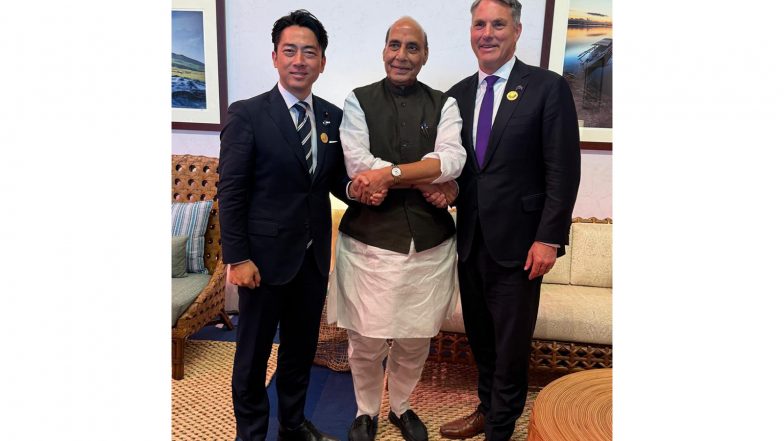 World News | “JAI: Japan, Australia, India“: Rajnath Singh Highlights Close Ties with Pacific Partners, Holds Meeting with His Australian, Japanese Counterparts
