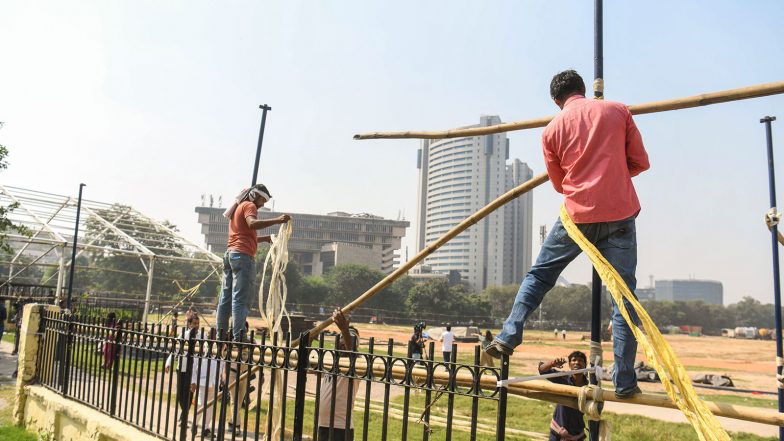 India News | Preparations in Full Swing at Ramlila Maidan Ahead of INDIA Bloc November 1 Rally
