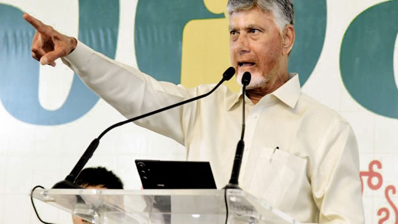 India News | Andhra CM Naidu Visits Cyclone Arnab-affected Areas in Ambedkar Konaseema, Reviews Damage