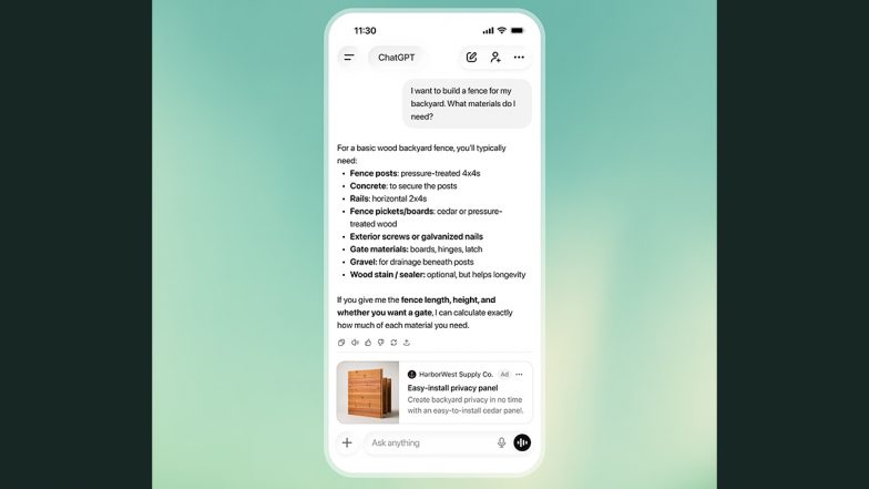 OpenAI to Test Visual Ads During ChatGPT Image Generation in US