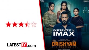 &lsquo;Drishyam: The Conclusion&rsquo; Movie Review: Ajay Devgn and Abhishek Pathak Present Fitting Finale; Kamlesh Sawant as Inspector Gaitonde Steals the Show (LatestLY Exclusive)