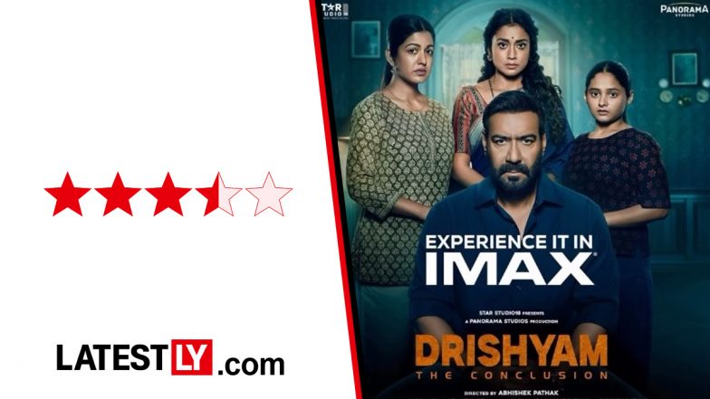 &lsquo;Drishyam: The Conclusion&rsquo; Movie Review: Ajay Devgn and Abhishek Pathak Present Fitting Finale; Kamlesh Sawant as Inspector Gaitonde Steals the Show (LatestLY Exclusive)